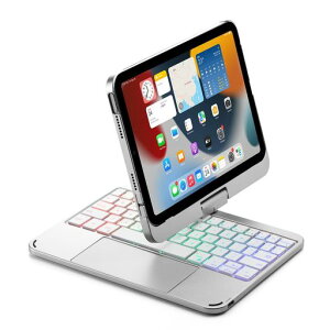 360°��] iPad Mini ��7���� (A17 Pro)/��6���� �L�[�{�[�h�P�[�X 180°�܂肽���ݎ� Mini7 Mini6 �L�[ �{�[�h�t���P�[�X ��/�c�u���X�}�[�g ��̎� �^�b�`�p�b�h�t�� 7�F�o�b�N���C�g�L�[�{�[�h