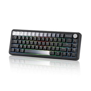 YUNZII B68 65% ���C�����X���J�j�J���L�[�{�[�h �Q�[�~���O�L�[�{�[�h BT5.0/2.4GHz/�L�� �z�b�g�X���b�v�Ή� �K�X�P�b�g�L�[�{�[�h RGB�o�b�N���C�gWin/Mac�p �Z�K�F�؎擾 (�u���b�N, �~���N���j�c