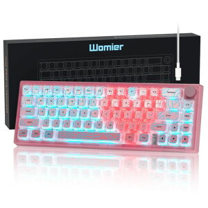 Womier 60% �Q�[�~���O�L�[�{�[�h�L�� �s���N QMK/VIA�Ή� �m�u���� 66�L�[ �z�b�g�X���b�v�\ �K�X�P�b�g�}�E���g