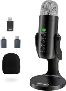 ZealSound ���C�����XUSB�}�C�N 2.4GHz�ڑ� ���R���f���T�[�}�C�N �m�C�Y�ጸ �~���[�g�E�Q�C���E�G�R�[���� ���j�^�����O�Ή� PC/Mac/iPhone/iPad/Android/PS4/PS5�Ή� �z�M �Q�[������ Web��c �^��