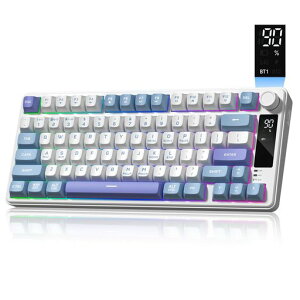 Womier DK75�L�[�{�[�h 75% ���C�����X�Q�[�~���O�L�[�{�[�h�A���f�B�A�m�u�t���ARGB�o�b�N���C�g�AOLED�X�N���[���A�g���C���[�h 2.4GHz/USB-C/BT5.0�AMAC�EWindows�Ή�