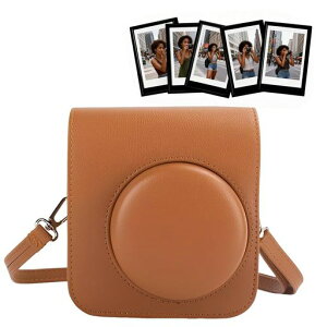 �ی�p�J�����P�[�X �݊� �x�m�t�C���� Instax Mini 41 �Ή� 5�� ���C�t�H�g�t���[���t�� �C���X�^���g�J���� �A�N�Z�T���[ PU���U�[�o�b�O ���O���\ ���ߎ��V�����_�[�X�g���b�v (���F)