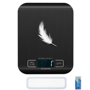 DIHAKARI �L�b�`���͂��� �h���h�o�V�[���t�� �f�W�^���X�P�[�� 5kg 1g�P�� �v�ʊ� ���܈��� �d�q���� �\�ʖh�� �d�r�� �� �X�e�����X�| �L�b�`���v�� �I�[�g�I�t �R���p�N�g ���� ml�N�b�L���c