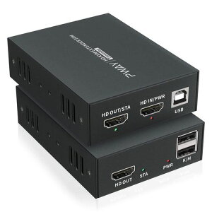 HDMI KVM �G�N�X�e���_�[ USB HDMI ������ �����o�� ����M�@�Z�b�g 1080P@60Hz �ő�50m�`���\ �r�f�I��c �Ď��� PS4/5�Ή� �L�[�{�[�h�ƃ}�E�X�Ń\�[�X�����u��