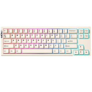 YUNZII RT68 �Q�[�~���O�L�[�{�[�h ���s�b�h�g���K�[ ���J�j�J��TKL �Q�[�~���O ���C�X�C�b�` RGB �L�� USB �R���p�N�g 65%�z��68�L�[�m�u�t��PBT �L�[�L���b�v ���߉\�쓮 (�x�[�W��, ���C�X�C�c