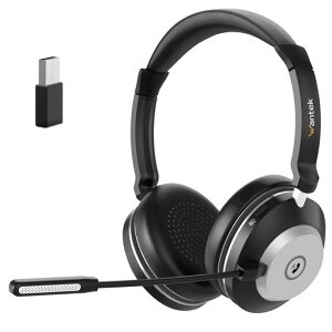 Wantek ���C�����X�w�b�h�Z�b�g Bluetooth 5.2 ���ʒ���/�P��w�����m�C�Y�L�����Z�����O�}�C�N/USB2.4G�h���O�� PC�p ���� �I���C���[�w�b�h�Z�b�g�n���Y�t���[�ʘb 46���Ԃ̒ʘb���� ���[�ܕt�c
