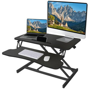 �X�^���f�B���O�f�X�N ��� SHUWEI �V��90CM �K�X�����~�� ����15~48CM �L�[�{�[�h�g���C�t�� �ω׏d20kg �I�t�B�X���[�N�e�[�u�� ����߂����� �ݑ�Ζ� ���f��SW-004L �u���b�N