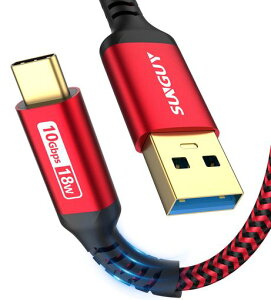 SUNGUY USB3.1 Gen2 USB Type C �P�[�u�� 0.5M USB-A & USB-C 10Gbps�����f�[�^�]�� �^�C�vc �P�[�u�� �Z�� Android Auto�Ή� �ő�3A�}���[�d �����b�L�R�l�N�^ �i�C�����҂�