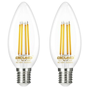DiCUNO LED�d�� E17���� �V�����f���A�d�� 40W�`���� �d���F 4W �t�B�������g 2700K 400lm �G�W�\���d�� �S���� �N���A�^�C�v PSE�F�� C35 ���g�� �X�C�^ �ȃG�l �������Ή� 2��