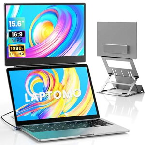 Laptomo Z1 �f���A�����j�^�[ 15.6�C���` ���o�C���f�B�X�v���C IPS FHD 1080P �m�[�g�p�\�R���p���j�^�[�܂肽���� �A�|�[�^�u�����j�^�g�� �y�ʂ� USB-C/HDMI�|�[�g�t���A�Ή�