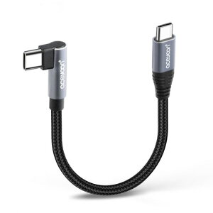 aceyoon USB C �P�[�u�� �Z�� ����10cm Type-C L�� 1�{ �ő�100W �}���[�d �^�C�vC �P��L�^ 10�Z���` 480Mbps �f�[�^���� CtoC �P�[�u�� 90�x ���� �I�X-�I�X 0.1M for iPhone 17