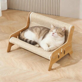 THCTYRP 猫用ソファベッド 耐荷重8kg 52*30*40CM 天然ラタン サイザル麻製 爪とぎ機能 通気性 寝床 小型 大型猫 小型犬兼用