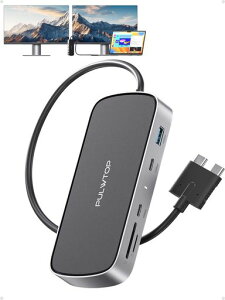 PULWTOP MacBook Pro �h�b�L���O�X�e�[�V���� �f���A�����j�^�[ 4K@60Hz MacBook Air/Pro M5/M4/M3 Pro & Max�p Mac�h�b�L���O�X�e�[�V���� �f���A�����j�^�[ Macbook Pro�h�b�N