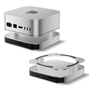 BENFEI Mac mini M4 �h�b�N & �X�^���h(NVMe SSD �G���N���[�W���[�t��)�AMac mini M4 Pro (2024) �Ή� 4K DisplayPort �n�u�A10 Gbps USB C x1 & USB A 3.2