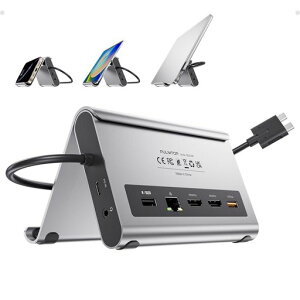 PULWTOP USB C �h�b�L���O�X�e�[�V���� �f���A�� 4K ���j�^�[ MacBook Pro/Air M3 Pro/M4/M5 �p MacBook Pro �h�b�N�X�^���h �f���A���f�B�X�v���C �m�[�g�p�\�R���h�b�L���O�X�e�[�V���� HDMI