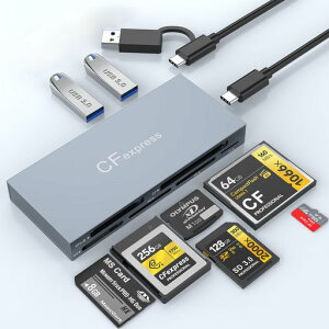 CFexpress Type b�J�[�h���[�_�[ 8-in-1 xqd�J�[�h���[�_�[,SD�J�[�h���[�_�[ �^�C�vc CF�J�[�h���[�_�[ Type-C & USB 3.0 OTG�Ή� �������]�� SD/TF/microsd/CF/XD�������J�[�h���[�_�[