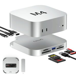 Mac Mini M4�h�b�N�AUSB 3.2 10Gbps CFexpress Type B/Type A�J�[�h���[�_�[�ASD/TF 4.0�X���b�g�AM.2 NVMe SSD�G���N���[�W���[�A10Gbps USB-C�A5Gbps