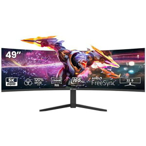 CRUA 49�C���` �E���g�����C�h���j�^�[ �p�ȃ��j�^�[ DQHD 165Hz 1500R HDR FreeSync HDMI2.1 DP1.4