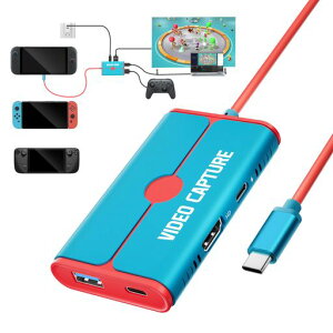 iPad Switch 2 ���p �L���v�`���[�{�[�h Switch���p �ySwitch�ƐԐl�C�J���[�z �ō�4K60Hz Lemorele �Q�[���z�M ��ʋ��L �p�X�X���[�@�\ �r�f�I�L���v�`���[ USB-C HDMI �ϊ��A�_�v�^ 1080P