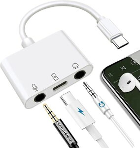 3in1 Type-C �C���z���ϊ� �P�[�u�� �^�C�vC �C���z���W���b�N 3.5mm Aux�[�q USB-C PD�C���z�� �[�d�A�_�v�^�[�����ʘb�\/���ʒ���/���y iPhone15 iPad Pro iPad Air4/Galaxy