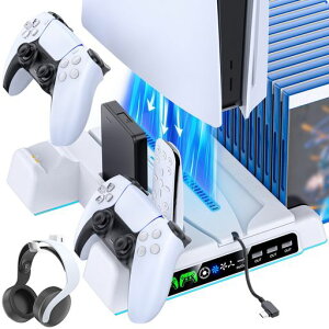[Kytok] PS5 Pro/PS5/PS5 Slim�Ή� �c�u���X�^���h ���@�\�[�d�E���[�X�^���h �z���C�g �R���g���[���[2�䓯���[�d
