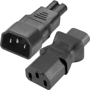 Xiatiaosann 3�s��-2�s���ϊ��d���v���O �R�l�N�^ IEC C14 (�I�X) - C7���K�l�v���O(���X)�A�_�v�^ C8 (�I�X) - C13(���X) AC�d�� PDU��UPS�P�g���p�AAC 250V 10A�R�l�N�^�[�R���o�[�^�[