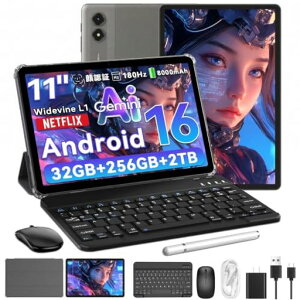 �yAndroid16 �^�u���b�g 11�C���` �V�o��z TABWEE �^�u���b�g Wi-Fi���f���A32GB+256GB+2TB TF�g���A180Hz�������^�b�`�AWidevine L1 Netflix YouTube�Ή��AGeminiAI