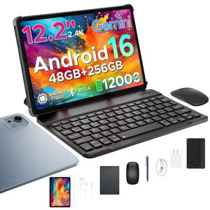 �y�^�u���b�g12�C���` wifi���f�� T7300 8�R�ACPU 2026�V�o��zP12 Plus, Android16, 120Hz�EGemini AI, 48GB RAM+256GB ROM+�ő�2TB�g��, 2400x1600, 12000mAh,