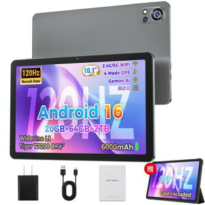�y��p�P�[�X�t�� Android16 �^�u���b�g 10�C���` �z120Hz�������t���b�V�����[�g Gemini AI �����\T7200 8�R�ACPU 20GB+64GB+2TB�g���A6000mAh�o�b�e���[�A���^�y�� Widevine