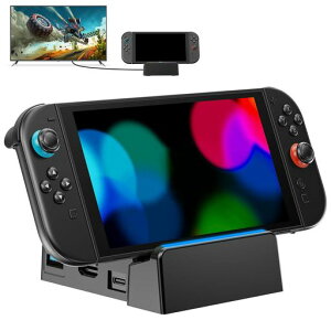 Nintendo Switch 2 / Switch/Switch OLED �Ή��h�b�L���O�X�e�[�V����4K HDMI�o�͑Ή���TV�h�b�L���O�X�e�[�V�����BType-C�[�d���͂�����A6��ނ̃��C�e�B���O���[�h��؂�ւ��\�BUSB
