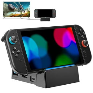 Nintendo Switch 2 / Switch/Switch OLED �Ή��h�b�L���O�X�e�[�V����4K HDMI�o�͑Ή���TV�h�b�L���O�X�e�[�V�����BType-C�[�d���͂�����A6��ނ̃��C�e�B���O���[�h��؂�ւ��\�BUSB