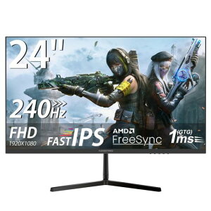 XUNDEFINED 24�C���` �Q�[�~���O���j�^�[ 240Hz 1ms �t��HD(1920 x 1080) FAST IPS�p�l�� ����� 126%sRGB 300cd/m2 HDR10 FreeSync�Ή� �X�s�[�J�[���� �u���[���C�g�y��