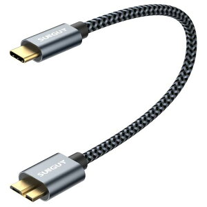 SUNGUY USB C to Micro B 3.1 �P�[�u�� 0.3M �ő�10Gbps �����f�[�^�]�� �����b�L�R�l�N�^ �Z�� USB 3.1 �O�t��HDD/SSD �n�[�h�h���C�u/MacBook (Pro)/Galaxy S5 Note