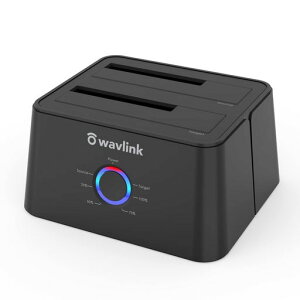 WAVLINK USB 3.0 SATA I/II/III �f���A���x�C �O�t���n�[�h�h���C�u �h�b�L���O�X�e�[�V���� HDD�X�^���h 2.5/3.5�C���` SSD HDD UASP(6Gbps)�t�� �I�t���C���N���[��