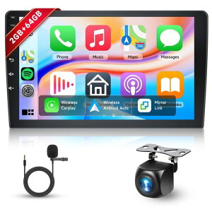 Hodozzy 2DIN�J�[�X�e���I�̃A���h���C�h 2 GB+64 GB 10.1 �C���`�̃^�b�`��� Android GPS �_�u��DIN�J�[���W�I���� Carplay �̖���Android Auto�~���[�����N2 �̌����̃J�[ ���W�I