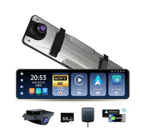 �h���C�u���R�[�_�[ �~���[�^ �O4K+��2.5K�y�ŐVCarPlay�Ή��AAndroid Auto�Ή��zWIFI�Ή� ���ϋv TypeC �o�b�N�J���� �l�C�ŋ��������� �h�����R GPS WDR HDR ���N����ԈÎ� �f�W�^���C���i�[�~���[ �c