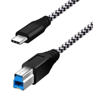 Fasgear USB 3.0 Type-C to B �v�����^�[�P�[�u�� 1.8m (MacBook/Type-C����)�Ή� �O�t��HDD/�X�L���i�[�ڑ��p �i�C�����ґg (��)
