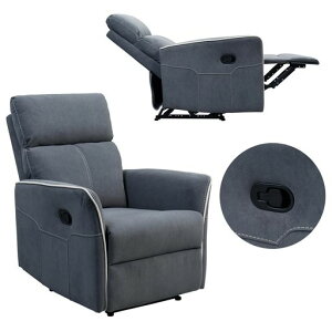 FLEXISPOT ���N���C�j���O�`�F�A �\�t�@�[ 1�l XC3 ���N���C�j���O�\�t�@�[ 162�x���N���C�j���O �f��p �I�b�g�}������ �t�@�u���b�N ����S�n ���ɂ��� (�O���[)