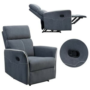 FLEXISPOT ���N���C�j���O�`�F�A �\�t�@�[ 1�l XC3 ���N���C�j���O�\�t�@�[ 162�x���N���C�j���O �f��p �I�b�g�}������ �t�@�u���b�N ����S�n ���ɂ��� (�O���[)