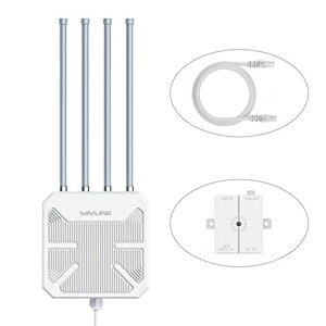 WAVLINK WiFi6 ���O���b�V�����[�^�[/AP/���p��A�f���A���o���h2.4G+5G AX1800M PoE�t�����������OWiFi���b�V���G�N�X�e���_�[/4x8dBi�n�C�Q�C���A���e�i/IP67�ό󐫃G���N���[�W���[/�V�O�i���u�[�X�c