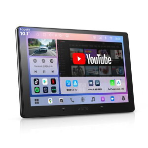 ATOTOOUT 10.1�C���` ���� QLED �f�B�X�v���C�I�[�f�B�I 2DIN Android �ԍڃJ�[�i�r 8�R�A 4GB+64GB ���C�����X CarPlay & Android Auto�Ή� 4G