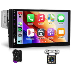 Hodozzy 1 DIN �J�[�I�[�f�B�I ���C�����X CarPlay/Android Auto Wireless�Ή� 7�C���` LCD �^�b�`�X�N���[�� �V���O�� DIN Bluetooth �J�[���W�I1DIN �~���[�����N FM