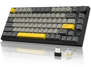 ATTACK SHARK x AJAZZ AK820PRO ���J�j�J���L�[�{�[�h �e���L�[���X 82�L�[75% 3���[�h 2.4Ghz/BT/�L��USB�ڑ� TFT�X�N���[�� ANSI�z�� TKL �Q�[�~���O�L�[�{�[�h �M�t�g�����j�A��