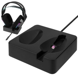 Geekria �w�b�h�t�H���[�d�X�^���h ���W�N�[�� Logicool G733 Lightspeed ���C�����X �Q�[�~���O �w�b�h�Z�b�g�p�A3D �v�����g���������C�h�b�N�A�Q�[�~���O �w�b�h�Z�b�g �x�[�X (�u���b�N)