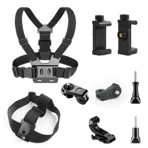 Insta360X5X4�p�A�N�Z�T���[�L�b�g�w�b�h�X�g���b�v�}�E���g�o���h��360°��]�A�_�v�^�[�����݊����ϋv���N�C�b�N�����[�X����InstaX5/X4�pPOV���_Vlog���s��A�E�g�h�A�B�e�ɍœK(9���Z�b�g)