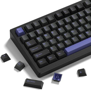 �L�[�L���b�v Womier �_�u���V���b�g PBT �L�[�L���b�v�Z�b�g�A�`�F���[�v���t�@�C���A138�L�[�A60/65/75/100% ���J�j�J���L�[�{�[�h�p�A���g���Q�[�~���O�X�^�C�� (�u���b�N&�p�[�v��)
