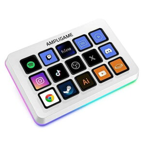 FIFINE Stream Controller 15LCD�L�[�z�� ����f�o�C�X RGB���C�g ���{��\�t�g���� �J�X�^���L�[�o�^�� �X�g���[�~���O �z�M �Q�[�~���O�K�p �R���g���[���[ OBS/Twitch/YouTube�A�g Mac/PC�Ή�