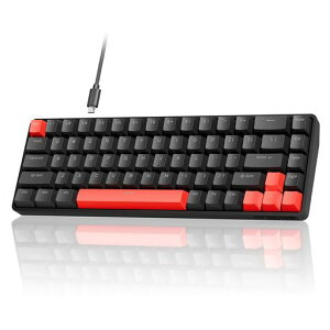 DIERYA x TMKB T68 ���s�b�h�g���K�[ ���J�j�J���Q�[�~���O�L�[�{�[�h ���C�X�C�b�`�L�[�{�[�h RGB�o�b�N���C�g �L��Type-C �R���p�N�g 68�L�[ �S�L�[���Փ� Windows/Mac/Linux�Ή� �p��z�� (�u���b�N)
