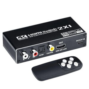 ELEVIEW HDMI ���������� 2����1�o�� �蓮�ؑ� ARC�@�\ (R/L�E�����E���f�W�^���o��) FireTV/PS5/Switch�Ή� 4K60Hz/1080p120Hz �����R���t�� EHD-802N