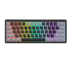Abucow 60%���J�j�J���Q�[�~���O�L�[�{�[�h �� �L�� �R���p�N�g�L�[�{�[�h RGB�o�b�N���C�g �S63�L�[�A���`�S�[�X�g �z�b�g�X���b�v�Ή��L�[�L���b�v �l�ԍH�w�f�U�C�� Windows/Mac�Ή�